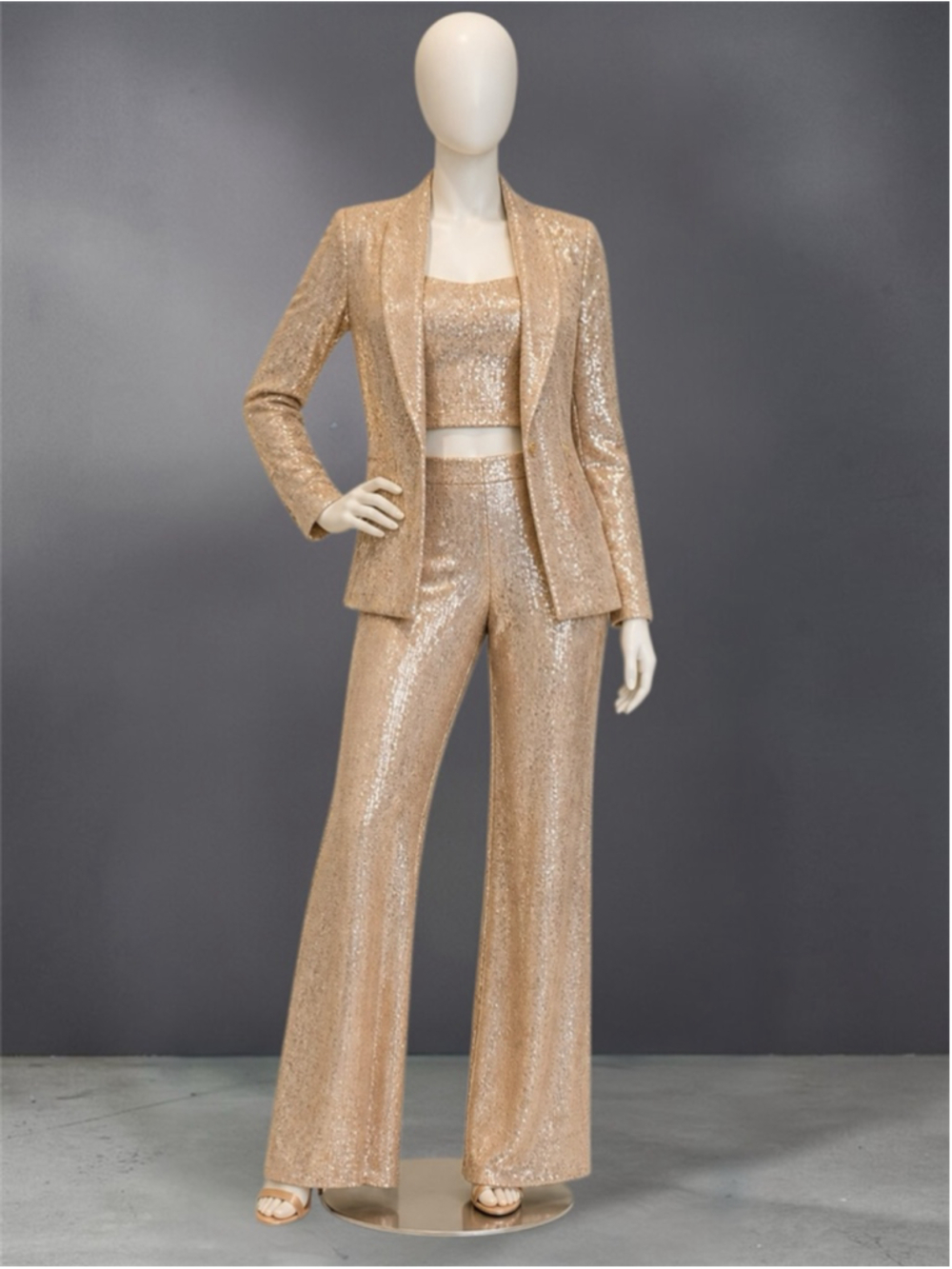 Gibiu USA Gold Radiant Luxe Sequin 3-Piece Set